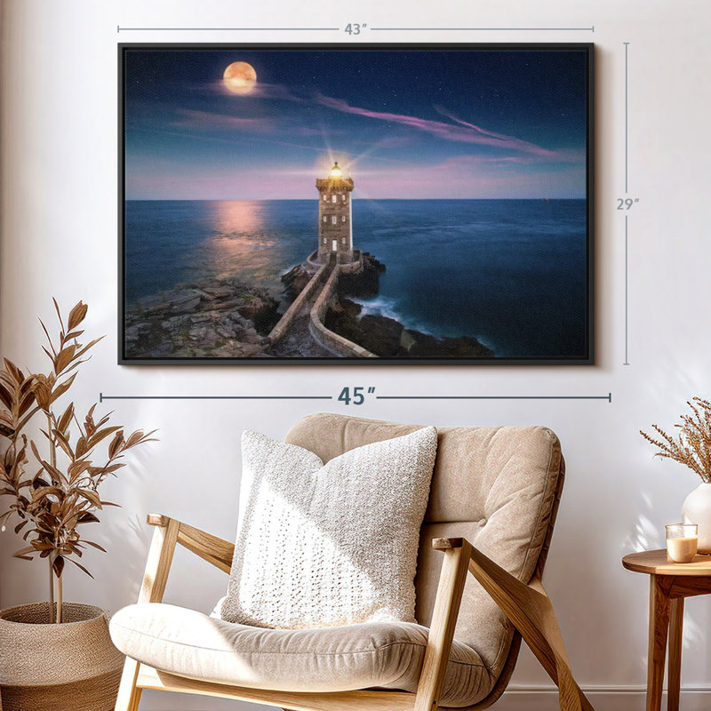Impression sur toile «Phare plage», H 29 po x l 43 po