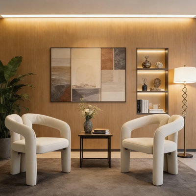 Élégant ensemble de 2 fauteuils rembourrés pour salle de réception et salle à manger