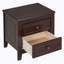 Table de chevet 2 tiroirs, rétro Mid-Century, noyer foncé-361747762