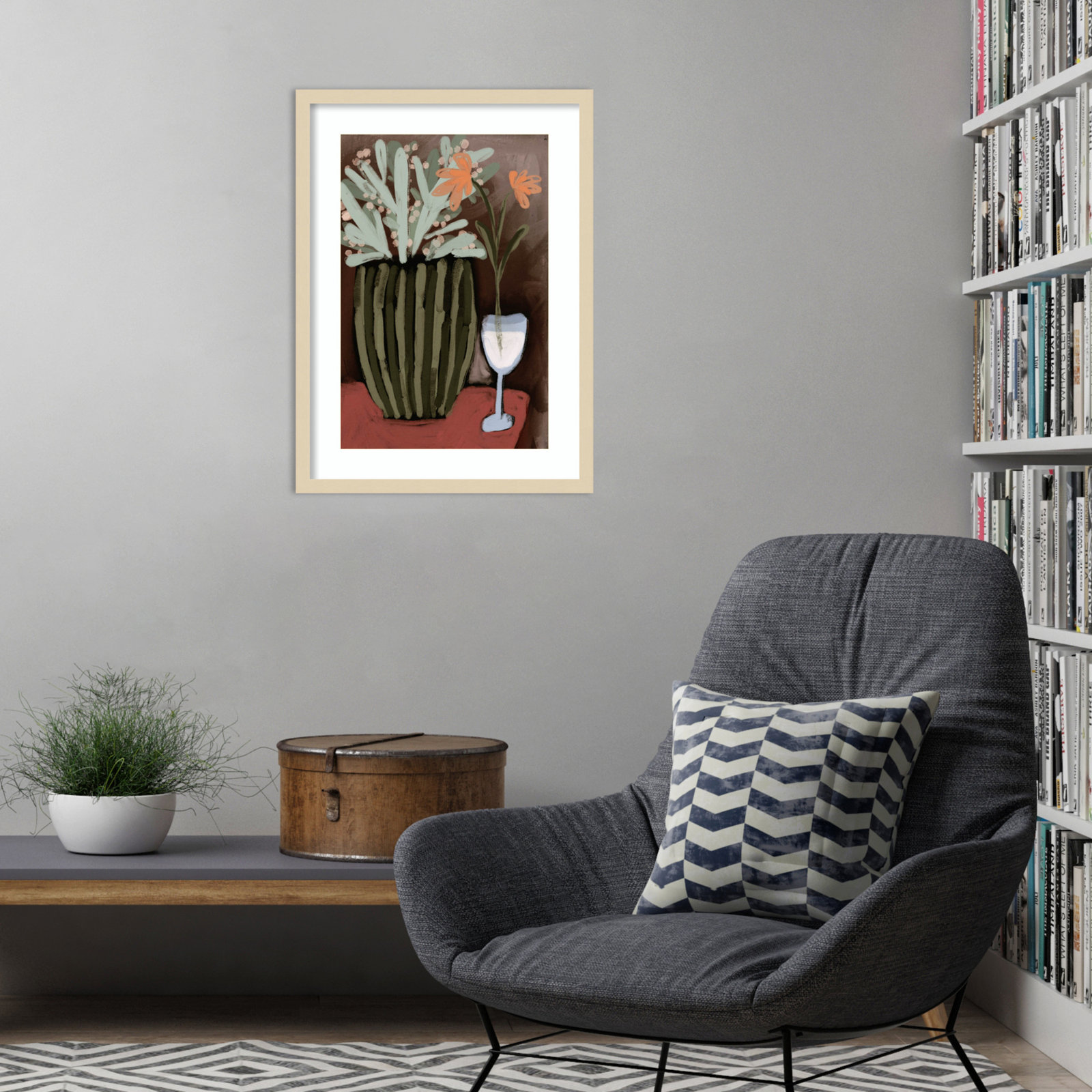 Lyn "Floral Still Life No. 4" Print, Brown, 25" H x 19" W