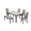 Ensemble de salle à manger 6 pièces avec plateau de table, ensemble de table de salle à manger pour 6 personnes, ensemble de table de salle à manger moderne en bois avec banc et 4 chaises pour la cuisine et la salle à manger