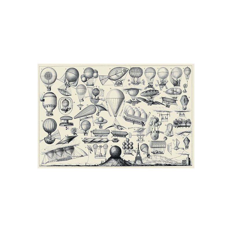Flying Machine Designs - impression d'art graphique, 20 po x 30 p