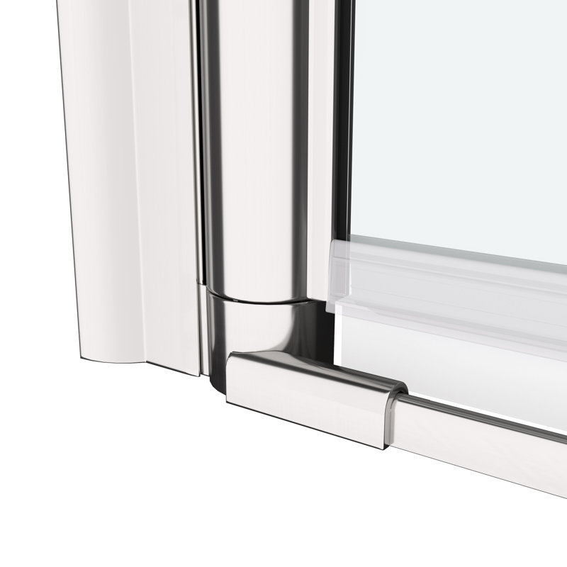 Bathroom Pivot Shower Door, 1/4" Tempered Glass, 36"-37 3/8" Wide, Functional Beauty Ravishing Style, Brush Nickel