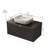 36" Bathroom Vanity&Sink, Wall-Mounted Floating Plywood Storage Cabinet, Twill Double Doors With Metal Trim, Marble Pattern Rectangle Ceramic Vessel Basin&Black Sintered Stone Top, Black-465914928-465914943