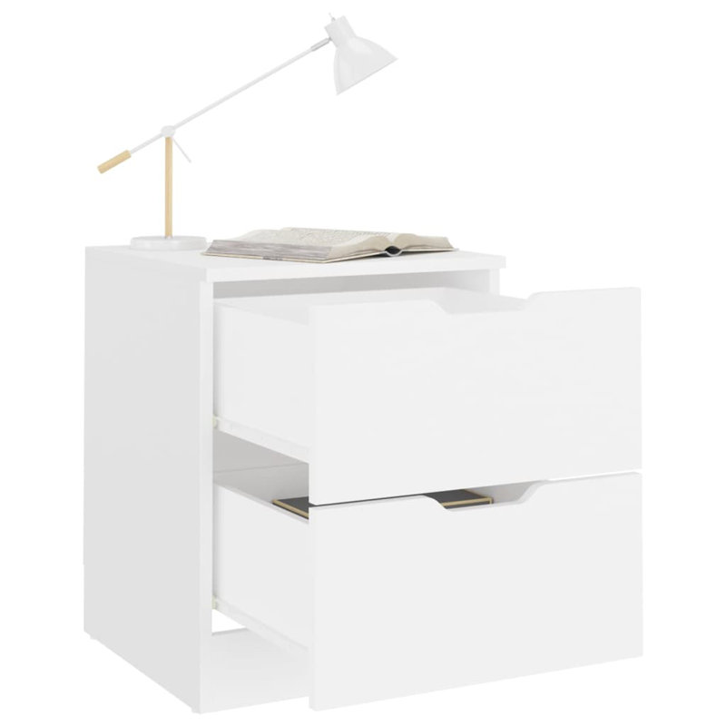 Brenza Block Square Side Table, White