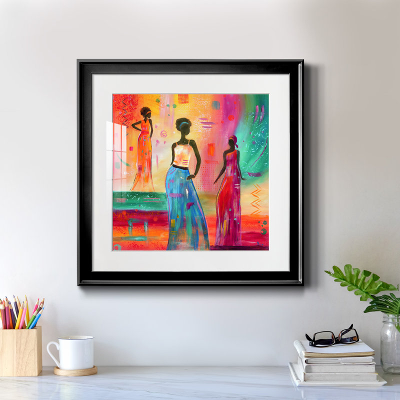 Strike a Pose II - peinture encadrée, Papier encadré noir, H 17,5 po x l 17,5 po x P 1,5 po