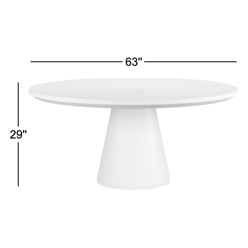 Delijah Outdoor Round Dining Table, Dark Gray