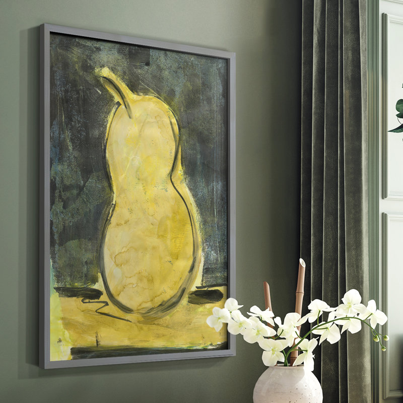 «Urban Pear I», reproduction encadrée - bois massif, Cadre doré simple, H 20 po x l 16 po