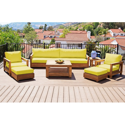 Crelake Deluxe 7 Piece Teak Outdoor Seating Group