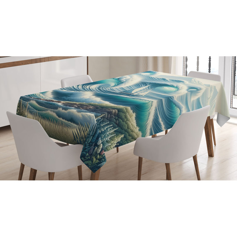 Isamar Rectangle No Pattern Microfiber Tablecloth, 90" Rectangle
