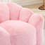 Pouf coussin adulte en fausse fourrure rose, rembourrage en mousse haute densité, anneau de traction pour un déplacement facile, sans assemblage, antidérapant, usage multiple, forme lotus, anneau, tissu.