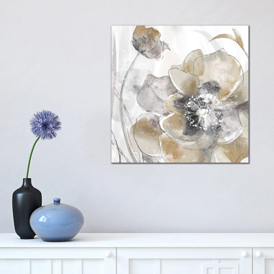 Taupe Spring Poppy I by Maria Donovan - Wrapped Canvas Painting