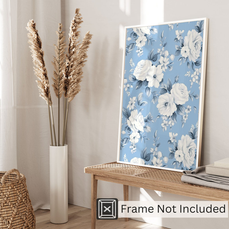 Impression florale sans cadre, H 14 po x l 11 po