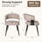 Mid-Century Modern Dining Chairs, Faux Leather Upholstered Armchairs with Curved Barrel Back and Metal Legs for Kitchen and Dining Room-2128919028