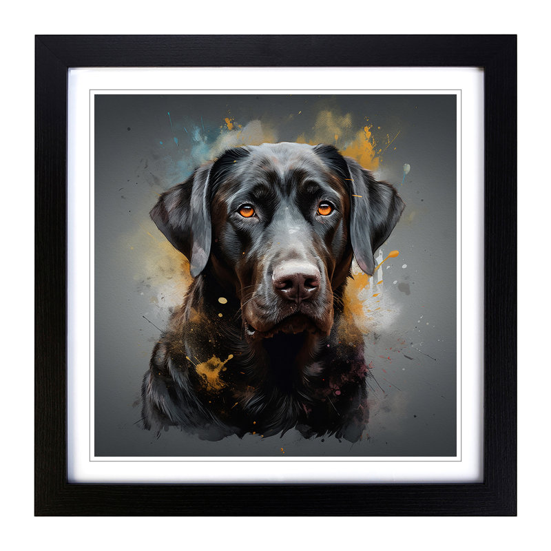 Labrador Retriever Conceptual Art - Framed Print, Black