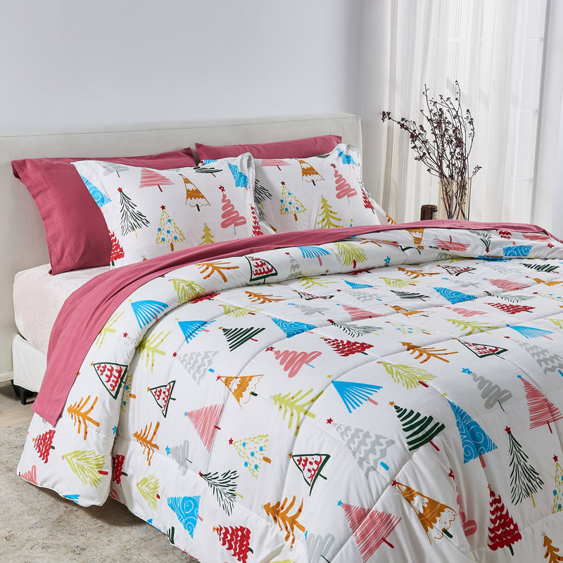 Ensemble d'édredon en duvet synthétique Holiday, Édredon pour très grand lit + 2 taies décorativ, Colline heureuse