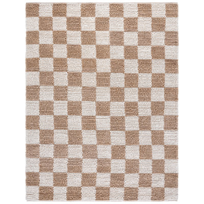 Natura 288 Flatweave Wool/Cotton Checkered Rug in Taupe/Ivory