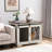 White Dog Kennel With Metal Latch And Adjustable Partition, Look Crate Sliding Door Removable Partition For Comfort,