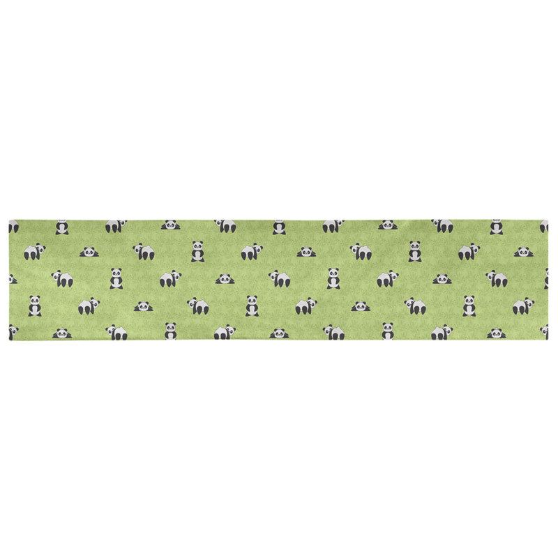 Chemin de table géométrique avicia, Vert, 91,5 po x 17,5 po, Polyester