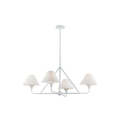 Daisy 4-Light Metal Chandelier, White