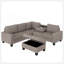 Orisfur. Canapé d'angle modulaire en L avec rangement pour repose-pieds et porte-gobelets