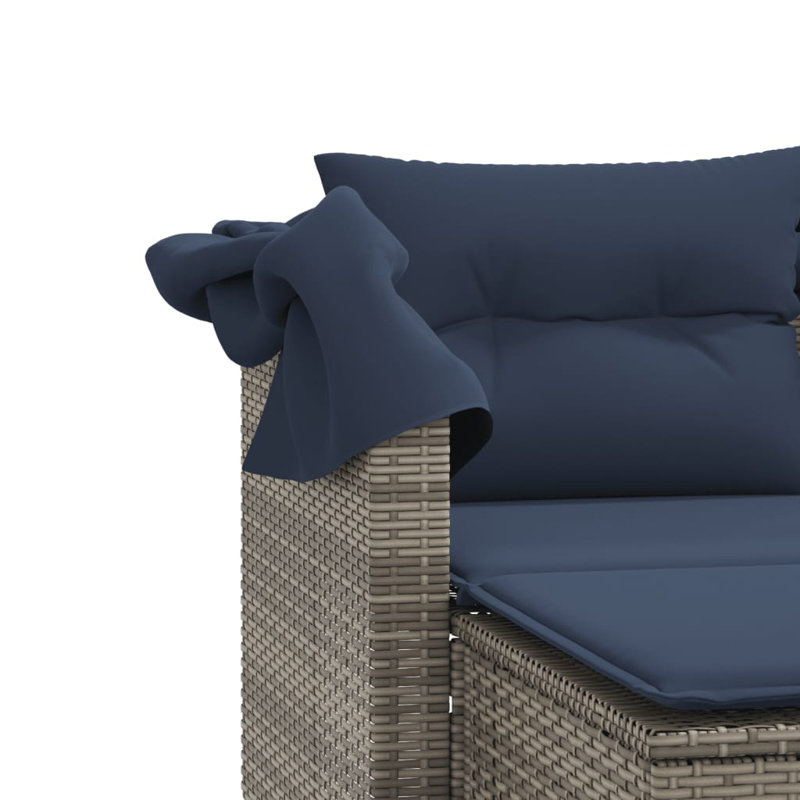 48.4'' Wide Rectangle Patio Sofa with Cushions, Navy Blue/Gray