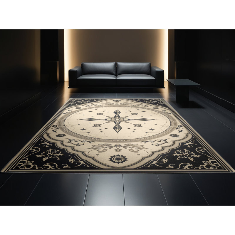 Tapis oriental doux et moelleux de style oriental beige classique, 8 x 10