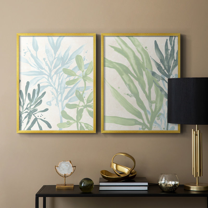 «Swaying Seagrass III», reproduction encadrée de qualité supérieure - prête à être accrochée - aucun clou requis - aucun clou requis