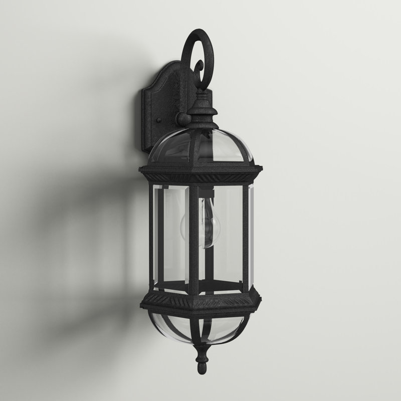 Lanterne murale d'extérieur 1 lumière Affric, Noir texturé, H 20 po x l 8,25 po x P 8,25 po