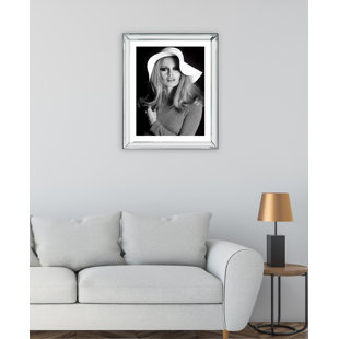 Brigitte Bardot With Hat - Print on Wood