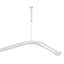 Tringle à rideau de douche en aluminium à double paroi en forme de L 72 po x l 31,7 po Utopia Alley avec 24 crochets de douche et support de plafond, fixation murale-105208334