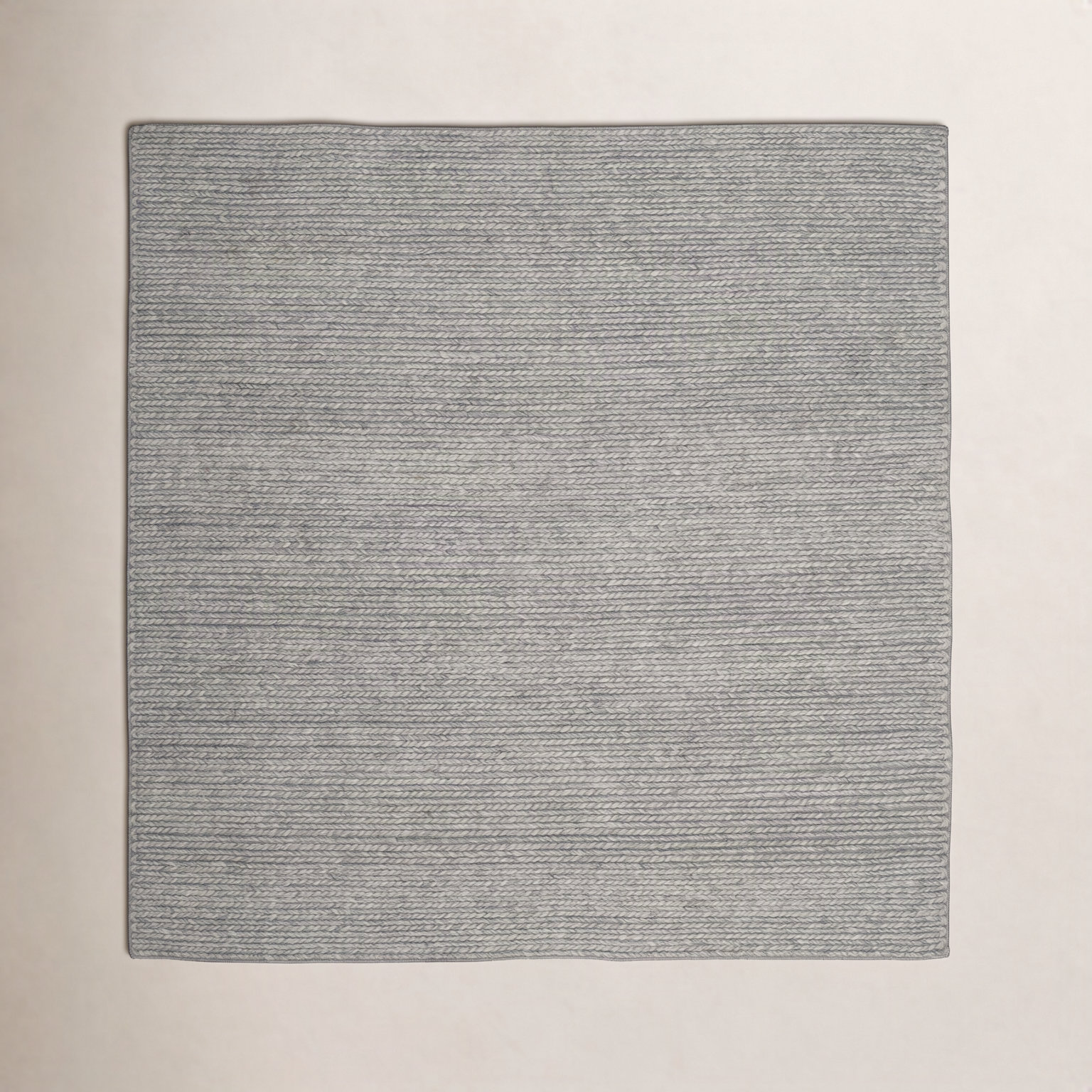 Ginseng Steel Hand-Woven Flatweave Rug, Square 6'