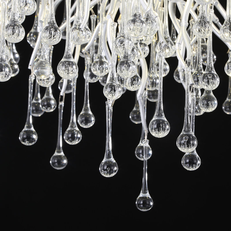 Led Branch Copper Crystal Chandelier For Villa Hotel Living Rooms, Silver