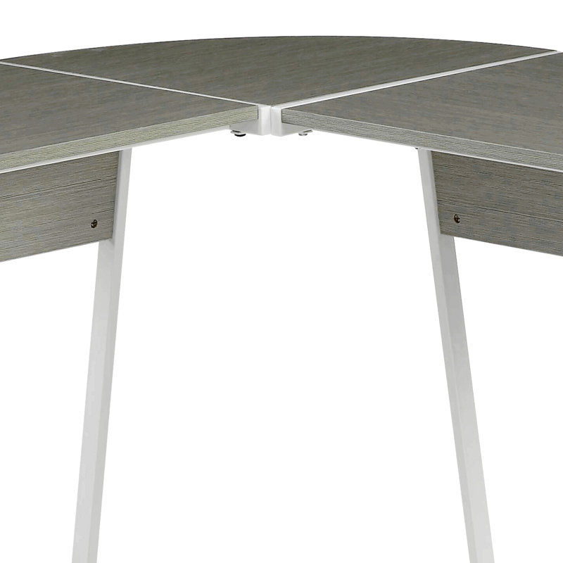 Grey And White L-Shape Computer Desk