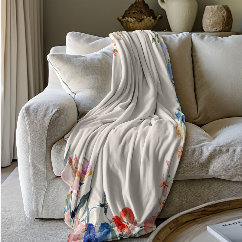 Doux art floral - couverture de qualité supérieure 1 pièce, Grand lit