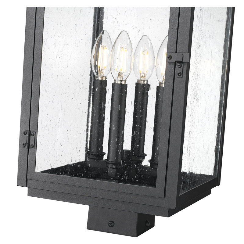 Kasey Sand Black 4 Light Outdoor Post Mount Fixture