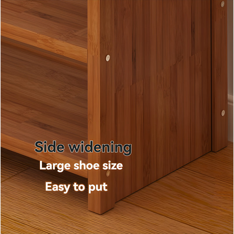 Multi-Layer Foldable Bamboo Shoe Rack - Space-Saving Entryway Storage Organizer