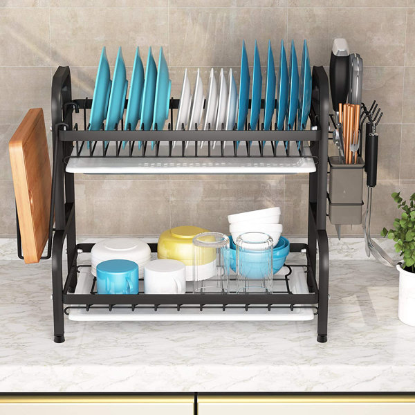 2-Tier Compact Kitchen Dish Rack Drainboard Set — Tribesigns