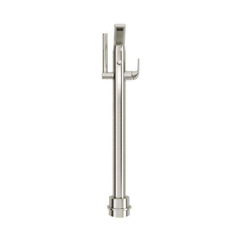 Modulus Single Handle Floor Mounted Clawfoot Tub Faucet with Handshower, Brushed Nickel