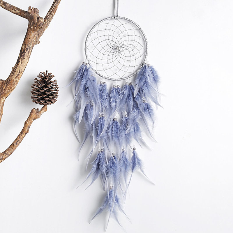  Handmade Purple Feather Dream Catcher Wall Decor