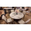 Table de salle à manger ronde de style transitionnel de 119 cm (47 po) avec pied central en forme de U-271785217