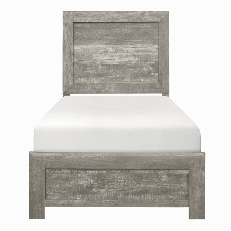 Mobilier de chambre à coucher à panneau, Twin, Gray
