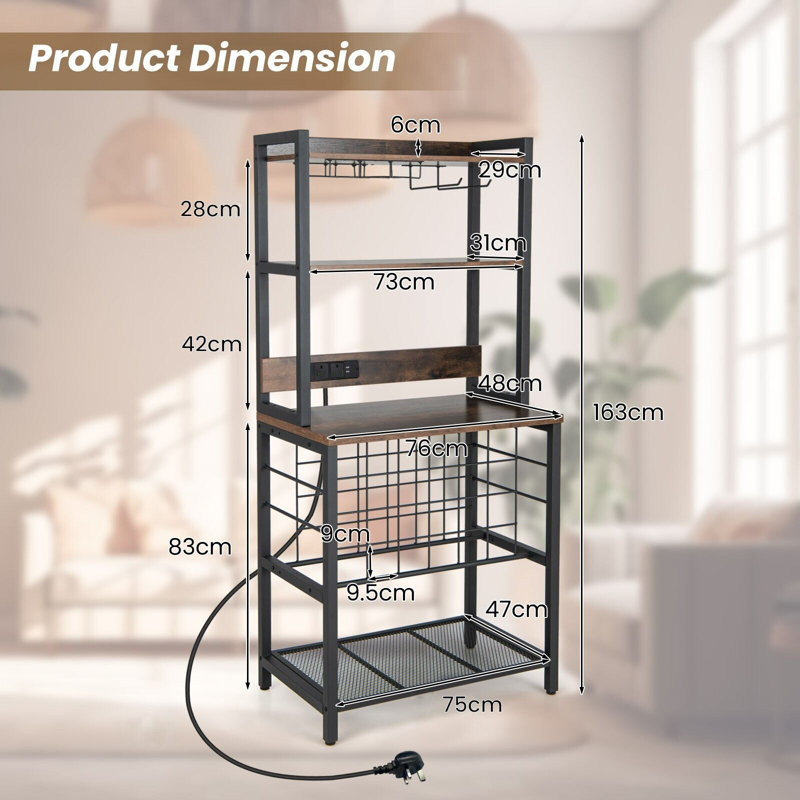 Ahshanti Floor Wine Bottle & Glass Rack