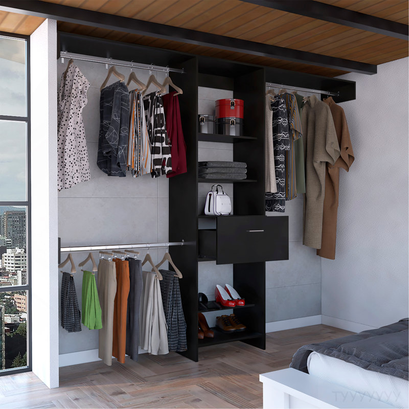 250 Closet System British, Bedroom, Black, Black