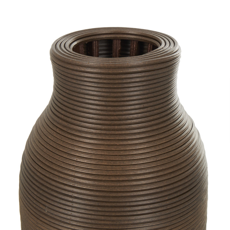 Vase brun foncé fait à la main Seagrass, H 40 po x l 9 po x P 9 po