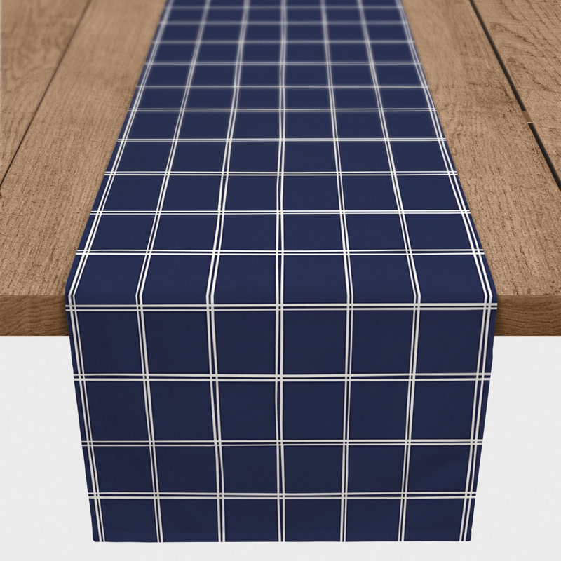 Chemin de table Canvar, 90 po x 16 po, Bleu marine