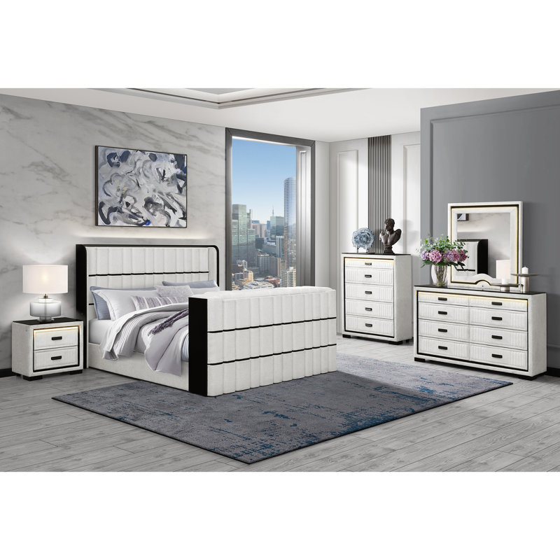 Isabella Grey 5Pc Queen Bedroom Set, Gray, Queen