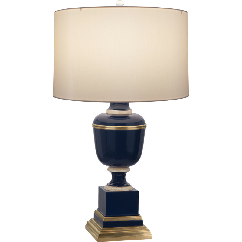 Annika Metal Table Lamp, 29.5" H x 17" W x 17" D, Midnight Blue, Spindrift Snowflake
