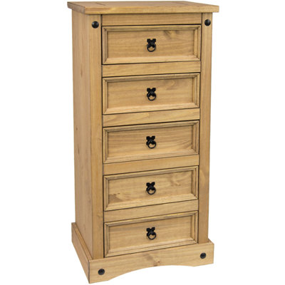 Doe Solid Wood 48 cm W Chest of 5 Drawers