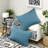 Luxury 8-piece Seersucker Bedding Set, Aqua Polyester, Modern Style For Bedroom Decor
